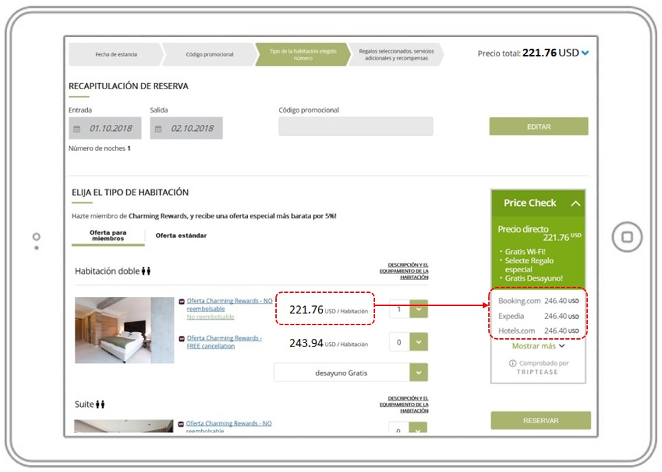 Comparador de ofertas de la empresa Triptease Comparador de ofertas de la empresa Triptease